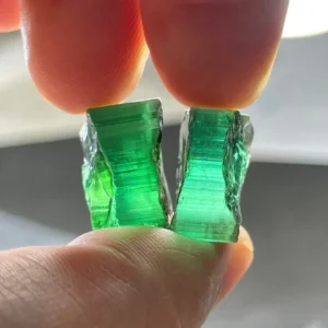 Facet Grade Rough Bluish Green Tourmaline – Eye Clean Crystal Pieces