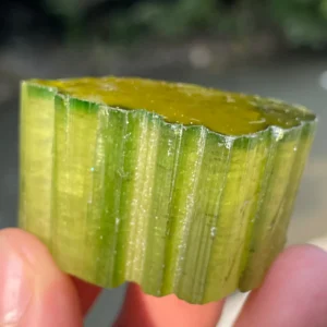 Natural Skardu Tourmaline Cluster Specimen – Bicolor Lime Green